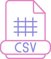 csv lineal dos color icono vector