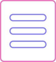Menu Linear Two Colour Icon vector
