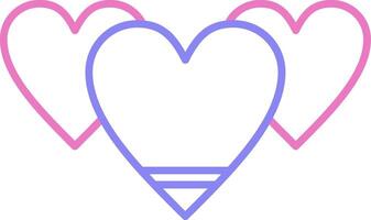 Heart Linear Two Colour Icon vector