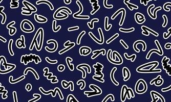 Fun color line doodle pattern. Creative abstract squiggle style drawing background. vector