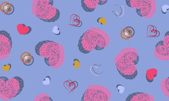 Seamless pattern in the form of heart doodles. vector