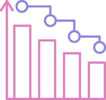 Bar Chart Linear Two Colour Icon vector