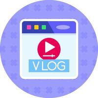 Vlog Flat Sticker Icon vector