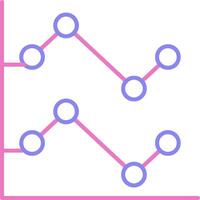 Line Chart Linear Two Colour Icon vector