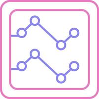 Line Chart Linear Two Colour Icon vector