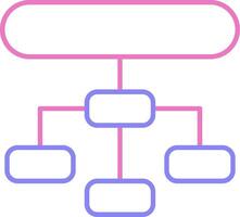 Hierarchical Structure Linear Two Colour Icon vector
