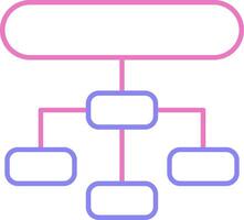 Hierarchical Structure Linear Two Colour Icon vector