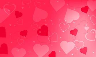 Valentine's day background with red and pink hearts. vector