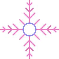 copo de nieve lineal dos color icono vector