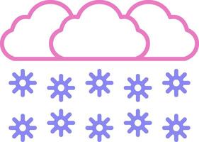 Snowing Linear Two Colour Icon vector