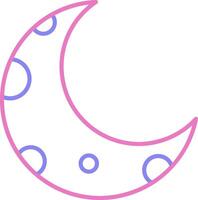 Half Moon Linear Two Colour Icon vector