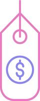 Dollar Sign Linear Two Colour Icon vector