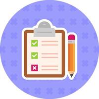 Task Flat Sticker Icon vector