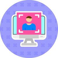 Portrait Flat Sticker Icon vector