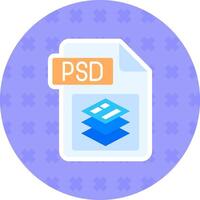 Psd file format Flat Sticker Icon vector