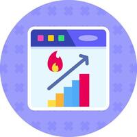 Increase Flat Sticker Icon vector