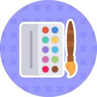 Watercolors Flat Sticker Icon vector