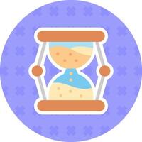 reloj de arena plano pegatina icono vector