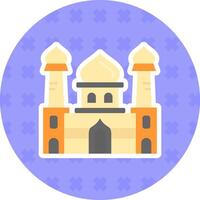 Mosque Flat Sticker Icon vector