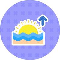 amanecer plano pegatina icono vector