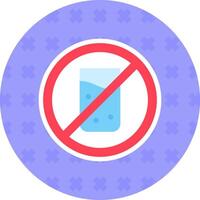 No drink Flat Sticker Icon vector