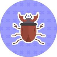 Beetle Flat Sticker Icon vector