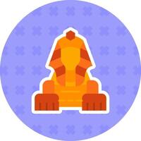 Sphinx Flat Sticker Icon vector