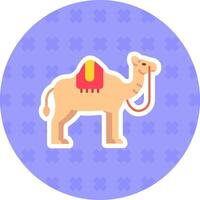 Camel Flat Sticker Icon vector