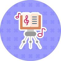 Music score Flat Sticker Icon vector