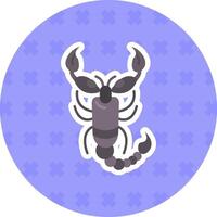 Scorpion Flat Sticker Icon vector