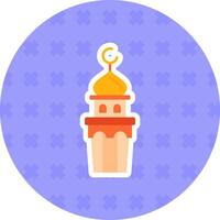 Minaret Flat Sticker Icon vector