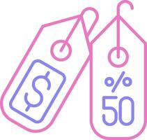 50 Percent Linear Two Colour Icon vector