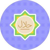 Halal Flat Sticker Icon vector