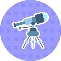 Telescope Flat Sticker Icon vector