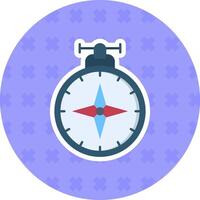 Compass Flat Sticker Icon vector
