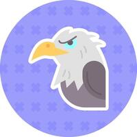 Eagle Flat Sticker Icon vector