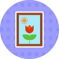 Picture Flat Sticker Icon vector