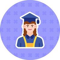 Student Flat Sticker Icon vector