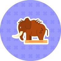 Mammoth Flat Sticker Icon vector