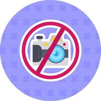 No cámara plano pegatina icono vector