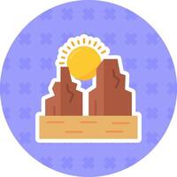 cañón plano pegatina icono vector