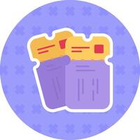 Ticket Flat Sticker Icon vector