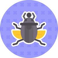 Scarab Flat Sticker Icon vector