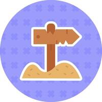 Sign post Flat Sticker Icon vector