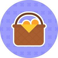 Basket Flat Sticker Icon vector