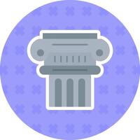 Pillar Flat Sticker Icon vector