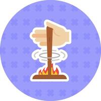 Fire Flat Sticker Icon vector
