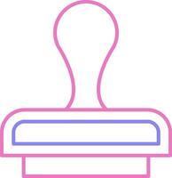 Stamp Linear Two Colour Icon vector