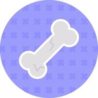 Bone Flat Sticker Icon vector