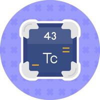 Technetium Flat Sticker Icon vector